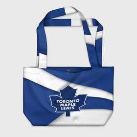 Пляжная сумка 3D с принтом Торонто , 100% полиэстер | застегивается на металлическую кнопку; внутренний карман застегивается на молнию. Стенки укреплены специальным мягким материалом, чтобы защитить содержимое от несильных ударов
 | nhl | toronto | нхл | спорт | торонто | хоккей