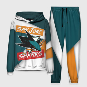 Мужской костюм 3D (с толстовкой) с принтом Сан Хосе ,  |  | nhl | san jose sharks | нхл | сан хосе шаркс | спорт