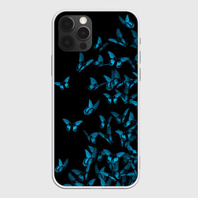 Чехол для iPhone 12 Pro Max с принтом Синие бабочки , Силикон |  | бабочка | мотылек | насекомые | синий