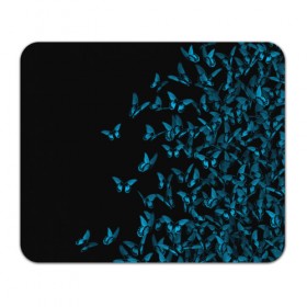 Коврик прямоугольный с принтом Синие бабочки , натуральный каучук | размер 230 х 185 мм; запечатка лицевой стороны | Тематика изображения на принте: бабочка | мотылек | насекомые | синий