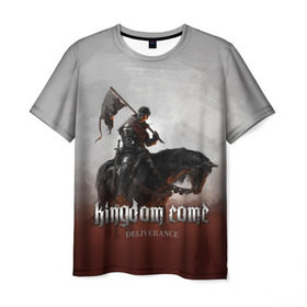 Мужская футболка 3D с принтом Рыцарь на коне , 100% полиэфир | прямой крой, круглый вырез горловины, длина до линии бедер | deliverance | kingdom come | kingdom come deliverance | knight | кингдам кам | король | рыцарь | средневековье | средние века