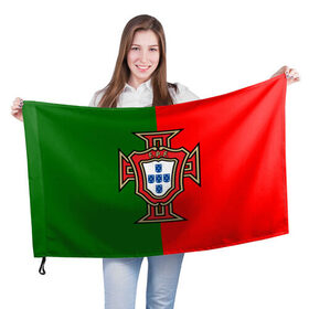 Флаг 3D с принтом Сборная Португалии флаг , 100% полиэстер | плотность ткани — 95 г/м2, размер — 67 х 109 см. Принт наносится с одной стороны | португалия | футбол