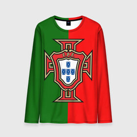 Мужской лонгслив 3D с принтом Сборная Португалии флаг , 100% полиэстер | длинные рукава, круглый вырез горловины, полуприлегающий силуэт | португалия | футбол