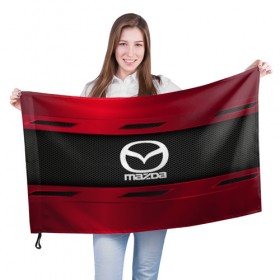 Флаг 3D с принтом MAZDA SPORT , 100% полиэстер | плотность ткани — 95 г/м2, размер — 67 х 109 см. Принт наносится с одной стороны | auto | car | mazda | автомобиль | мазда | марка