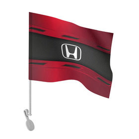 Флаг для автомобиля с принтом HONDA SPORT , 100% полиэстер | Размер: 30*21 см | auto | car | honda | автомобиль | марка | хонда