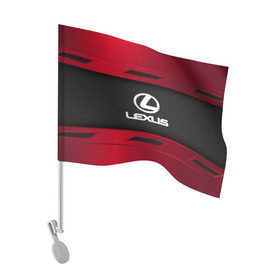 Флаг для автомобиля с принтом LEXUS SPORT , 100% полиэстер | Размер: 30*21 см | auto | car | lexus | автомобиль | лексус | марка