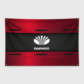 Флаг-баннер с принтом DAEWOO SPORT , 100% полиэстер | размер 67 х 109 см, плотность ткани — 95 г/м2; по краям флага есть четыре люверса для крепления | auto | car | daewoo | автомобиль | марка