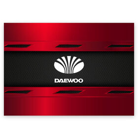 Поздравительная открытка с принтом DAEWOO SPORT , 100% бумага | плотность бумаги 280 г/м2, матовая, на обратной стороне линовка и место для марки
 | Тематика изображения на принте: auto | car | daewoo | автомобиль | марка