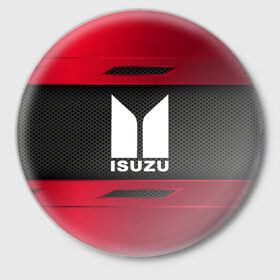Значок с принтом ISUZU SPORT ,  металл | круглая форма, металлическая застежка в виде булавки | Тематика изображения на принте: auto | car | isuzu | автомобиль | марка