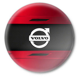 Значок с принтом VOLVO SPORT ,  металл | круглая форма, металлическая застежка в виде булавки | Тематика изображения на принте: auto | car | volvo | автомобиль | вольво | марка
