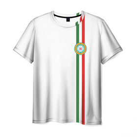 Мужская футболка 3D с принтом Чеченская республика , 100% полиэфир | прямой крой, круглый вырез горловины, длина до линии бедер | grozny | герб | грозный | патриот | северный кавказ | флага | цвета