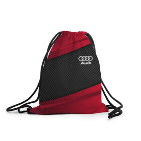 Рюкзак-мешок 3D с принтом AUDI SPORT , 100% полиэстер | плотность ткани — 200 г/м2, размер — 35 х 45 см; лямки — толстые шнурки, застежка на шнуровке, без карманов и подкладки | audi | auto | car | carbon | автомобиль | ауди | машина
