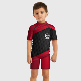 Детский купальный костюм 3D с принтом MAZDA SPORT , Полиэстер 85%, Спандекс 15% | застежка на молнии на спине | auto | car | carbon | mazda | автомобиль | мазда | машина