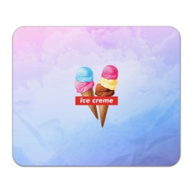 Коврик прямоугольный с принтом Ice Creme , натуральный каучук | размер 230 х 185 мм; запечатка лицевой стороны | ice cream | supreme | игра слов | лето | мороженое | рожок | тренд