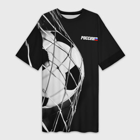 Платье-футболка 3D с принтом Болельщик Россия ,  |  | football | болельщик | футбол | футбольный мяч