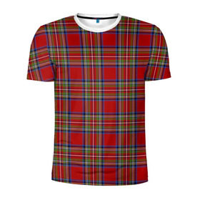 Мужская футболка 3D спортивная с принтом Королевский Стюарт Тартан , 100% полиэстер с улучшенными характеристиками | приталенный силуэт, круглая горловина, широкие плечи, сужается к линии бедра | англия | килт | королева | королевский | лондон | стюарт | тартан | ткань | узор | шотландия | шотландка