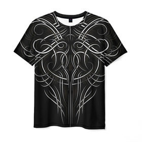 Мужская футболка 3D с принтом Tribal Pattern , 100% полиэфир | прямой крой, круглый вырез горловины, длина до линии бедер | biker | bodybuilding | cool | fitness | gothic | gym | pattern | sport | style | tattoo | tribal | тату