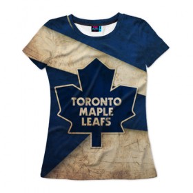Женская футболка 3D с принтом Торонто олд , 100% полиэфир ( синтетическое хлопкоподобное полотно) | прямой крой, круглый вырез горловины, длина до линии бедер | nhl | нхл | спорт | торонто | хоккей