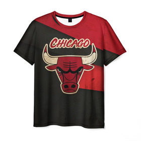 Мужская футболка 3D с принтом Чикаго олд , 100% полиэфир | прямой крой, круглый вырез горловины, длина до линии бедер | chicago | chicago bulls | nba | баскетбол | нба | спорт | чикаго | чикаго булз