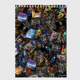Скетчбук с принтом Iron Maiden Дискография , 100% бумага
 | 48 листов, плотность листов — 100 г/м2, плотность картонной обложки — 250 г/м2. Листы скреплены сверху удобной пружинной спиралью | heavy | metal | айрон мейден | метал | хеви метал