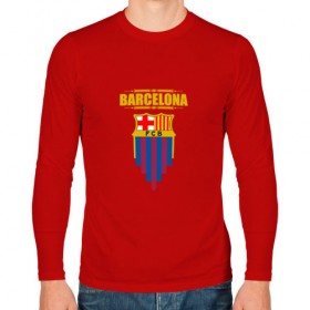 Мужской лонгслив хлопок с принтом Barcelona , 100% хлопок |  | barca | barcelona | football | sport | барселона | спорт | футбол