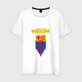 Мужская футболка хлопок с принтом Barcelona , 100% хлопок | прямой крой, круглый вырез горловины, длина до линии бедер, слегка спущенное плечо. | barca | barcelona | football | sport | барселона | спорт | футбол
