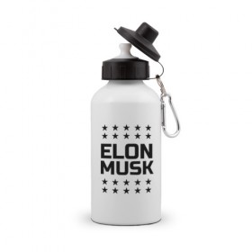 Бутылка спортивная с принтом Илон Маск (Elon Musk) , металл | емкость — 500 мл, в комплекте две пластиковые крышки и карабин для крепления | Тематика изображения на принте: 