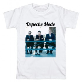 Мужская футболка хлопок с принтом Depeche mode , 100% хлопок | прямой крой, круглый вырез горловины, длина до линии бедер, слегка спущенное плечо. | depeche mode | депеш мод. | музыка