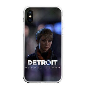 Чехол для iPhone XS Max матовый с принтом Detroit Become Human - Kara , Силикон | Область печати: задняя сторона чехла, без боковых панелей | Тематика изображения на принте: connor | cyberlife | deviant | ps4 | rk800 |  detroit: become human | детроит | детроит: стать человеком | игры | коннор | пиратs | эксклюзив