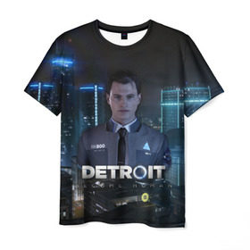 Мужская футболка 3D с принтом Detroit: Become Human - Connor , 100% полиэфир | прямой крой, круглый вырез горловины, длина до линии бедер | 