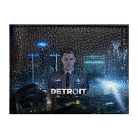 Обложка для студенческого билета с принтом Detroit: Become Human - Connor , натуральная кожа | Размер: 11*8 см; Печать на всей внешней стороне | Тематика изображения на принте: 