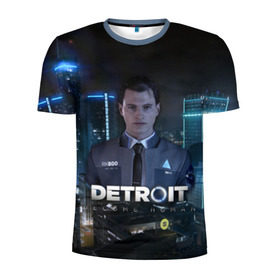 Мужская футболка 3D спортивная с принтом Detroit: Become Human - Connor , 100% полиэстер с улучшенными характеристиками | приталенный силуэт, круглая горловина, широкие плечи, сужается к линии бедра | 