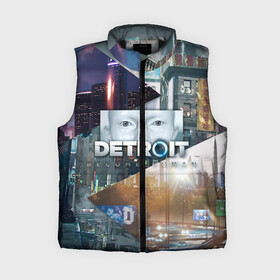 Женский жилет утепленный 3D с принтом Detroit: Become Human ,  |  | connor | cyberlife | deviant | ps4 | rk800 |  detroit: become human | детроит | детроит: стать человеком | игры | коннор | пиратs | эксклюзив