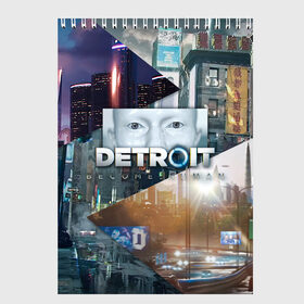 Скетчбук с принтом Detroit Become Human , 100% бумага
 | 48 листов, плотность листов — 100 г/м2, плотность картонной обложки — 250 г/м2. Листы скреплены сверху удобной пружинной спиралью | connor | cyberlife | deviant | ps4 | rk800 |  detroit: become human | детроит | детроит: стать человеком | игры | коннор | пиратs | эксклюзив
