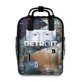 Женский рюкзак 3D с принтом Detroit: Become Human City , 100% полиэстер | лямки с регулируемой длиной, сверху ручки, чтобы рюкзак нести как сумку. Основное отделение закрывается на молнию, как и внешний карман. Внутри два дополнительных кармана, один из которых закрывается на молнию. По бокам два дополнительных кармашка, куда поместится маленькая бутылочка
 | 