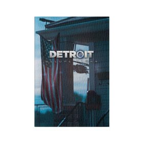 Обложка для паспорта матовая кожа с принтом Detroit: Become Human city , натуральная матовая кожа | размер 19,3 х 13,7 см; прозрачные пластиковые крепления | connor | cyberlife | deviant | ps4 | rk800 |  detroit: become human | детроит | детроит: стать человеком | игры | коннор | пиратs | эксклюзив
