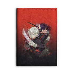 Обложка для автодокументов с принтом Shinya & Guren , натуральная кожа |  размер 19,9*13 см; внутри 4 больших “конверта” для документов и один маленький отдел — туда идеально встанут права | Тематика изображения на принте: owari no seraph | seraph of the end | последний серафим