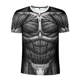 Мужская футболка 3D спортивная с принтом Экзоскелет CRYSIS , 100% полиэстер с улучшенными характеристиками | приталенный силуэт, круглая горловина, широкие плечи, сужается к линии бедра | Тематика изображения на принте: crysis |   робот | бионический | бронь | броня | доспехи | костюм | крайсис | экзоскелет