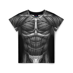Детская футболка 3D с принтом Экзоскелет CRYSIS , 100% гипоаллергенный полиэфир | прямой крой, круглый вырез горловины, длина до линии бедер, чуть спущенное плечо, ткань немного тянется | crysis |   робот | бионический | бронь | броня | доспехи | костюм | крайсис | экзоскелет