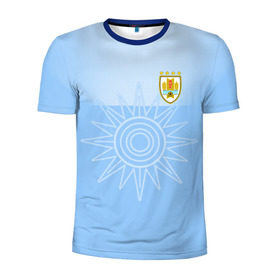 Мужская футболка 3D спортивная с принтом Уругвай домашняя форма , 100% полиэстер с улучшенными характеристиками | приталенный силуэт, круглая горловина, широкие плечи, сужается к линии бедра | домашняя форма | уругвай | уругвай домашняя форма