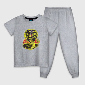 Детская пижама хлопок с принтом Cobra Kai , 100% хлопок |  брюки и футболка прямого кроя, без карманов, на брюках мягкая резинка на поясе и по низу штанин
 | Тематика изображения на принте: cobra | змея | кобра
