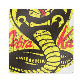 Магнит виниловый Квадрат с принтом Cobra Kai , полимерный материал с магнитным слоем | размер 9*9 см, закругленные углы | cobra | змея | кобра