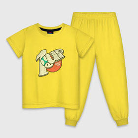 Детская пижама хлопок с принтом 1up , 100% хлопок |  брюки и футболка прямого кроя, без карманов, на брюках мягкая резинка на поясе и по низу штанин
 | Тематика изображения на принте: nintendo | марио | нинтендо