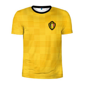Мужская футболка 3D спортивная с принтом Сборная Бельгии Away 2018 , 100% полиэстер с улучшенными характеристиками | приталенный силуэт, круглая горловина, широкие плечи, сужается к линии бедра | 