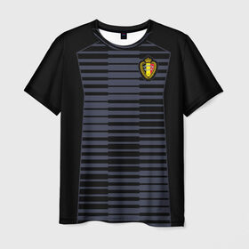 Мужская футболка 3D с принтом Сборная Бельгии Goalkeeper 2018 , 100% полиэфир | прямой крой, круглый вырез горловины, длина до линии бедер | 