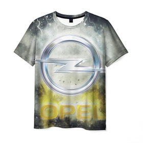 Мужская футболка 3D с принтом Логотип опель , 100% полиэфир | прямой крой, круглый вырез горловины, длина до линии бедер | opel | opel logo | логотип опель | опель