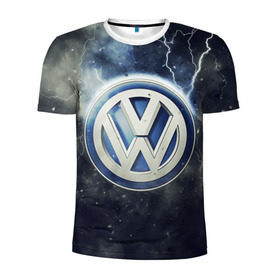 Мужская футболка 3D спортивная с принтом Логотип Wolksvagen , 100% полиэстер с улучшенными характеристиками | приталенный силуэт, круглая горловина, широкие плечи, сужается к линии бедра | wolksvagen | wv | лого | логотип | фольцваген