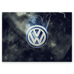 Поздравительная открытка с принтом Логотип Wolksvagen , 100% бумага | плотность бумаги 280 г/м2, матовая, на обратной стороне линовка и место для марки
 | wolksvagen | wv | лого | логотип | фольцваген