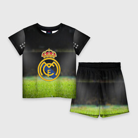 Детский костюм с шортами 3D с принтом REAL MADRID ,  |  | Тематика изображения на принте: football | soccer | реал мадрид