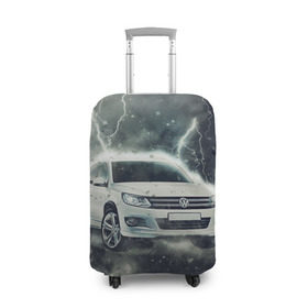 Чехол для чемодана 3D с принтом Volkswagen Tiguan , 86% полиэфир, 14% спандекс | двустороннее нанесение принта, прорези для ручек и колес | tiguan | volkswagen